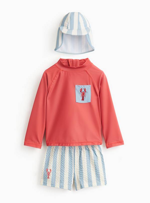 Lobster Graphic 3 Piece Swim Set 18-24 months